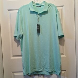 Levelwear short sleeve Polo Shirt in Beach glass with white accents Size XL New!